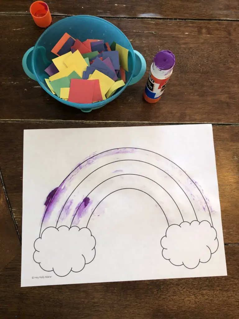 Supplies needed for fun and easy rainbow craft