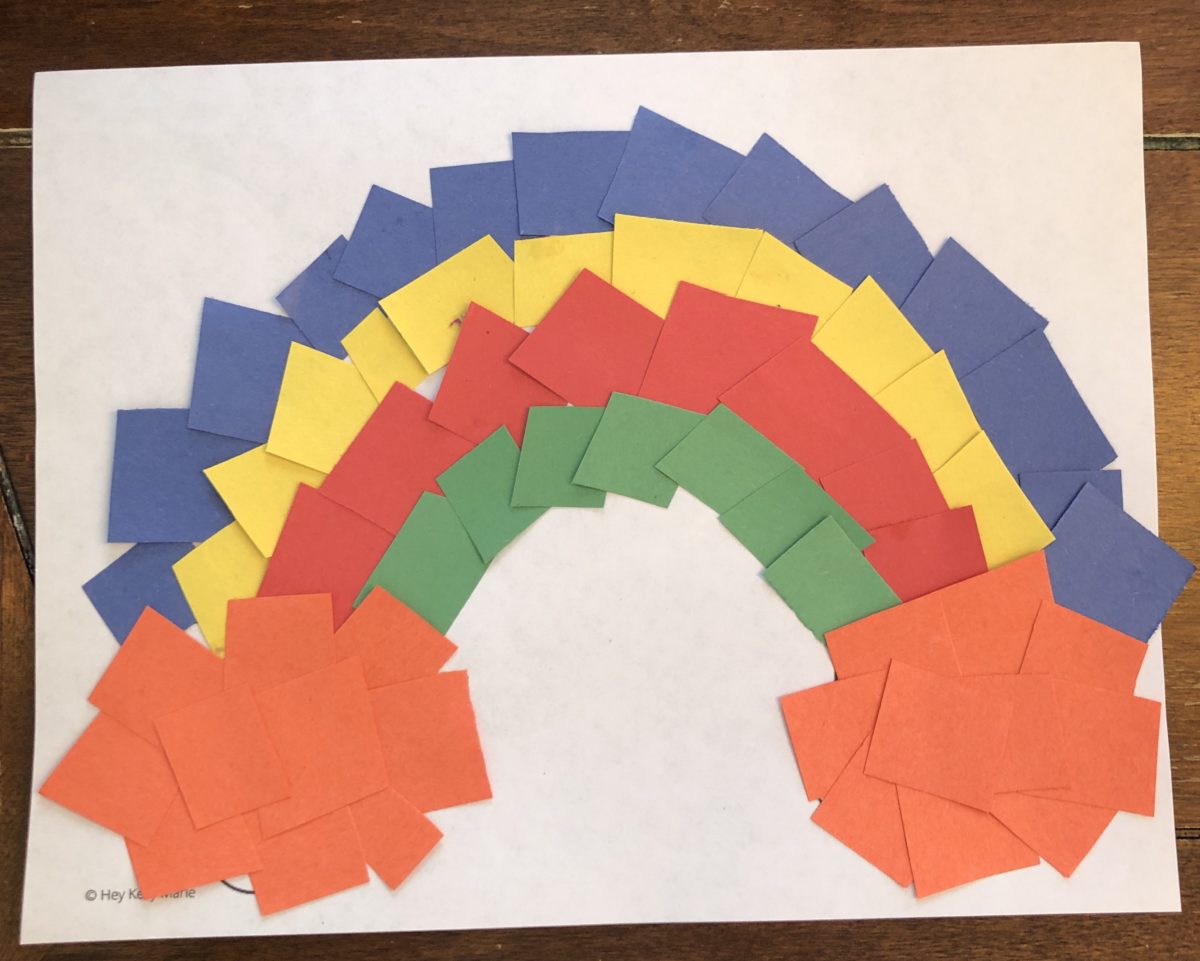 Image of finished fun and easy rainbow craft