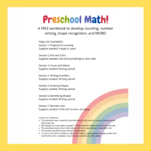 preschool math workbook, another preschool resource from hey kelly marie