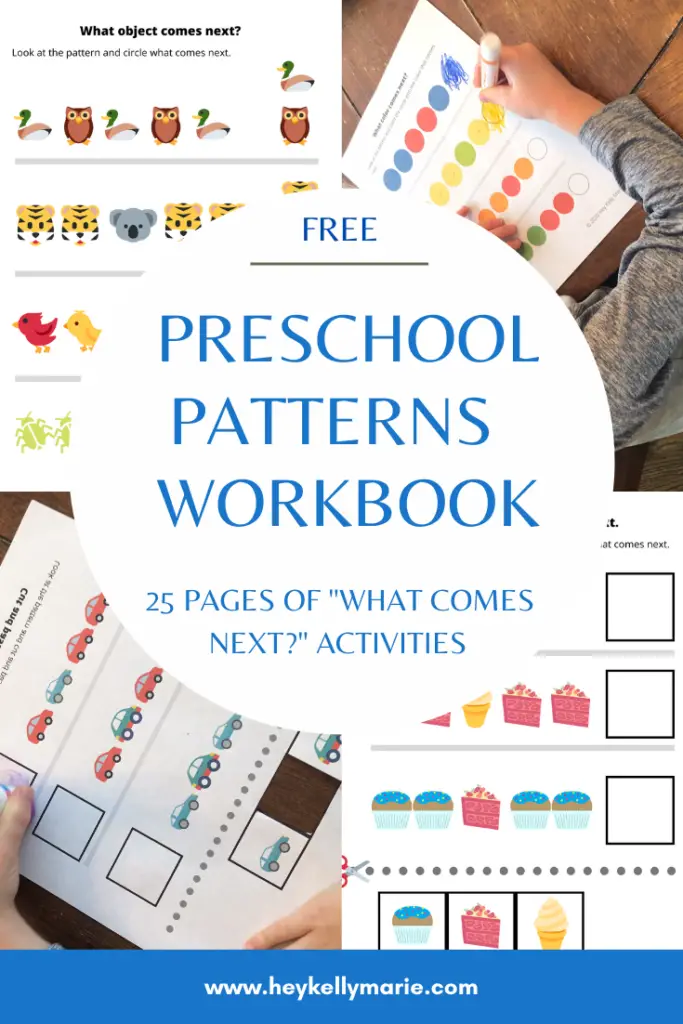 Pin for the Preschool Patterns Workbook