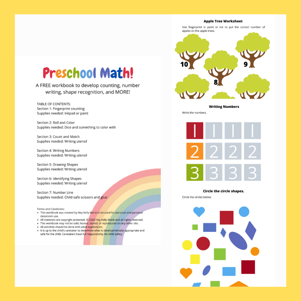 Image describing preschool math workbook