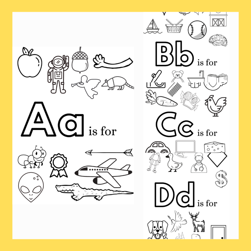 Alphabet Coloring Pages preview a free printable also provided to subscribers to hey kelly marie