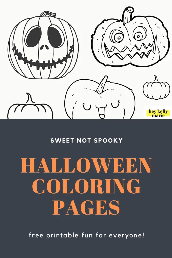 pinterest pin advertising the halloween coloring pages