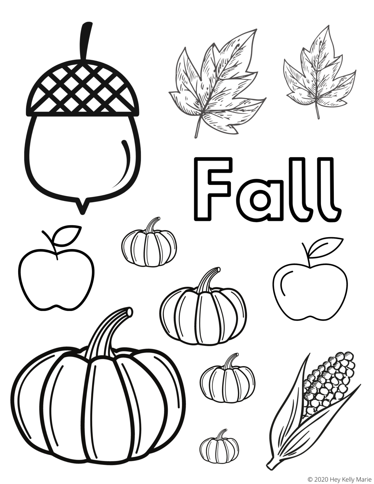 Fall Coloring Page with Free, Instant Access