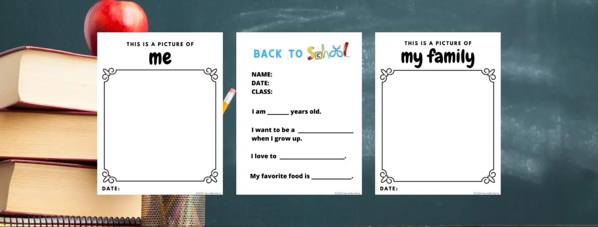 preview of back to school printable pages