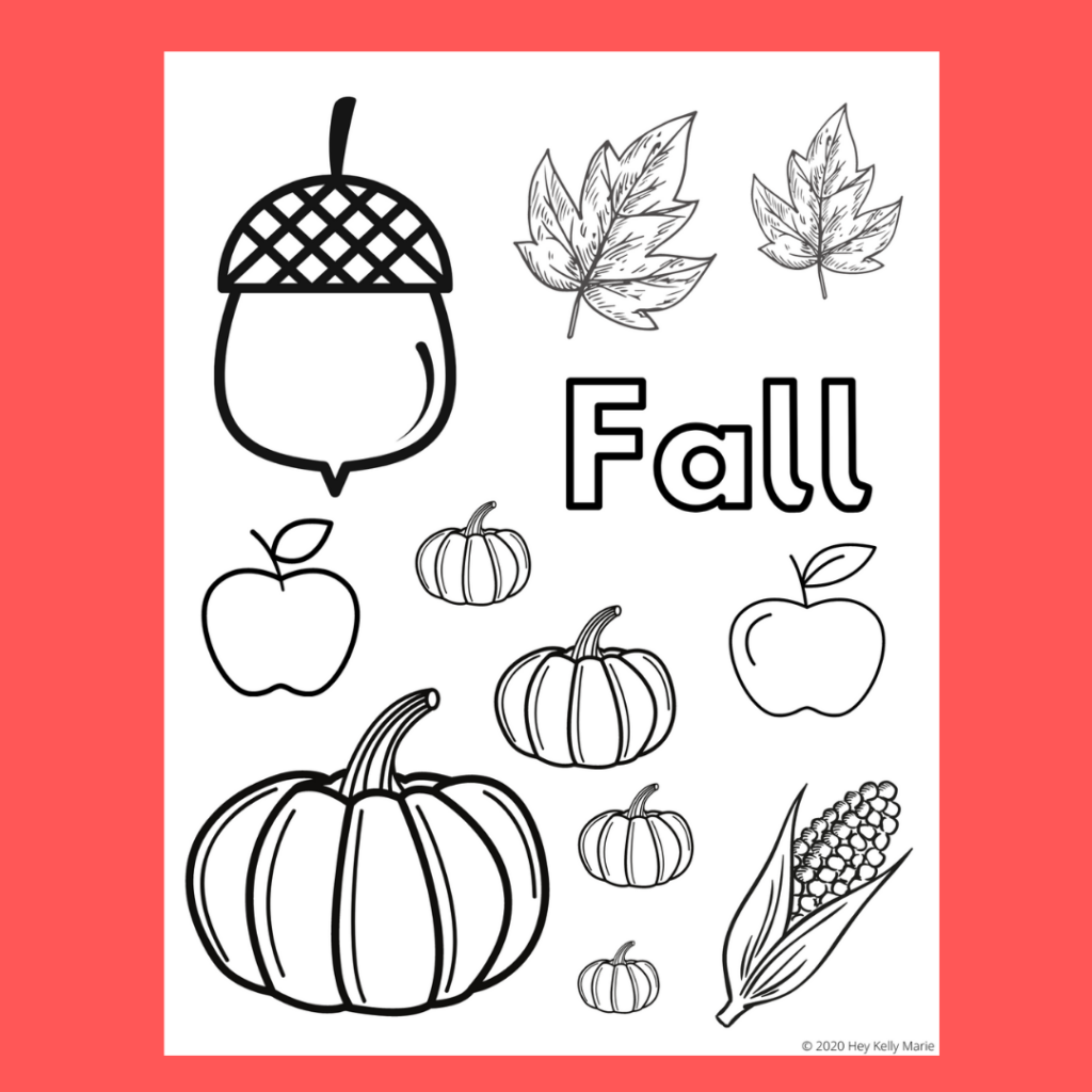 preview of free fall coloring page