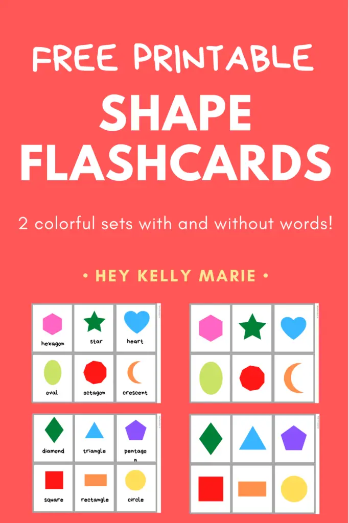 pinterest pin describing shape flash cards