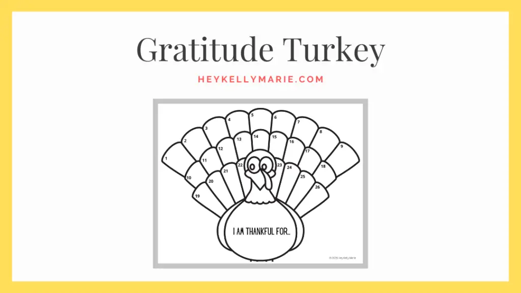 gratitude turkey printable link
