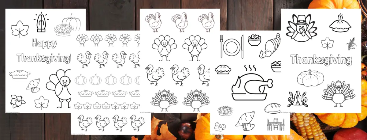 Preview of Thanksgiving coloring pages