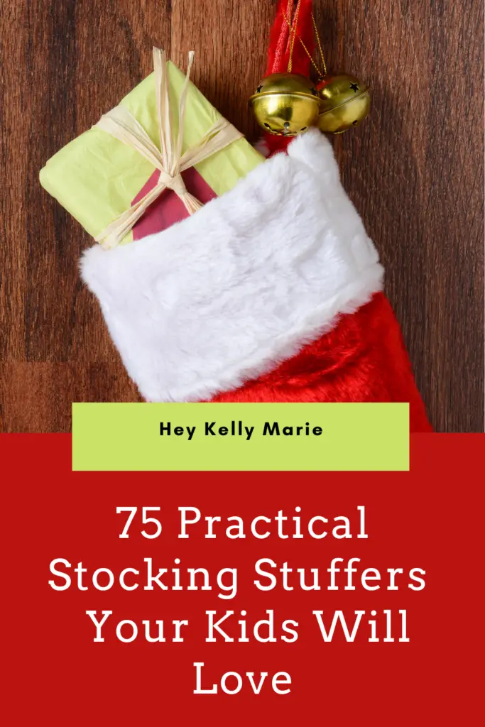 pin describing practical stocking stuffers kids love
