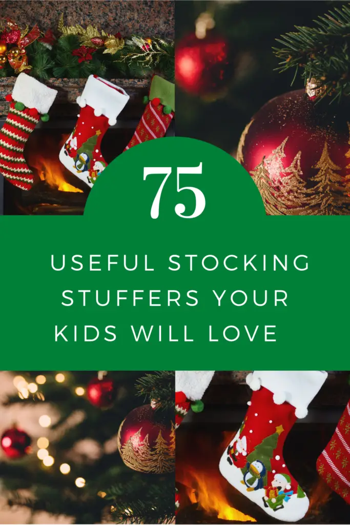 pin describing practical stocking stuffers kids love