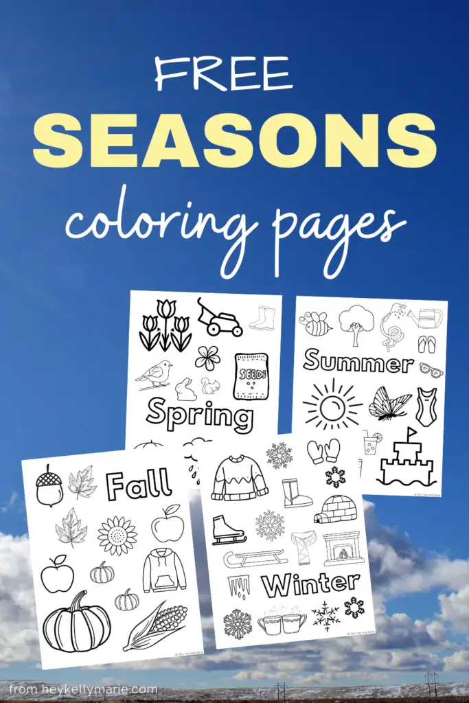 pinterest post describing free seasons coloring pages