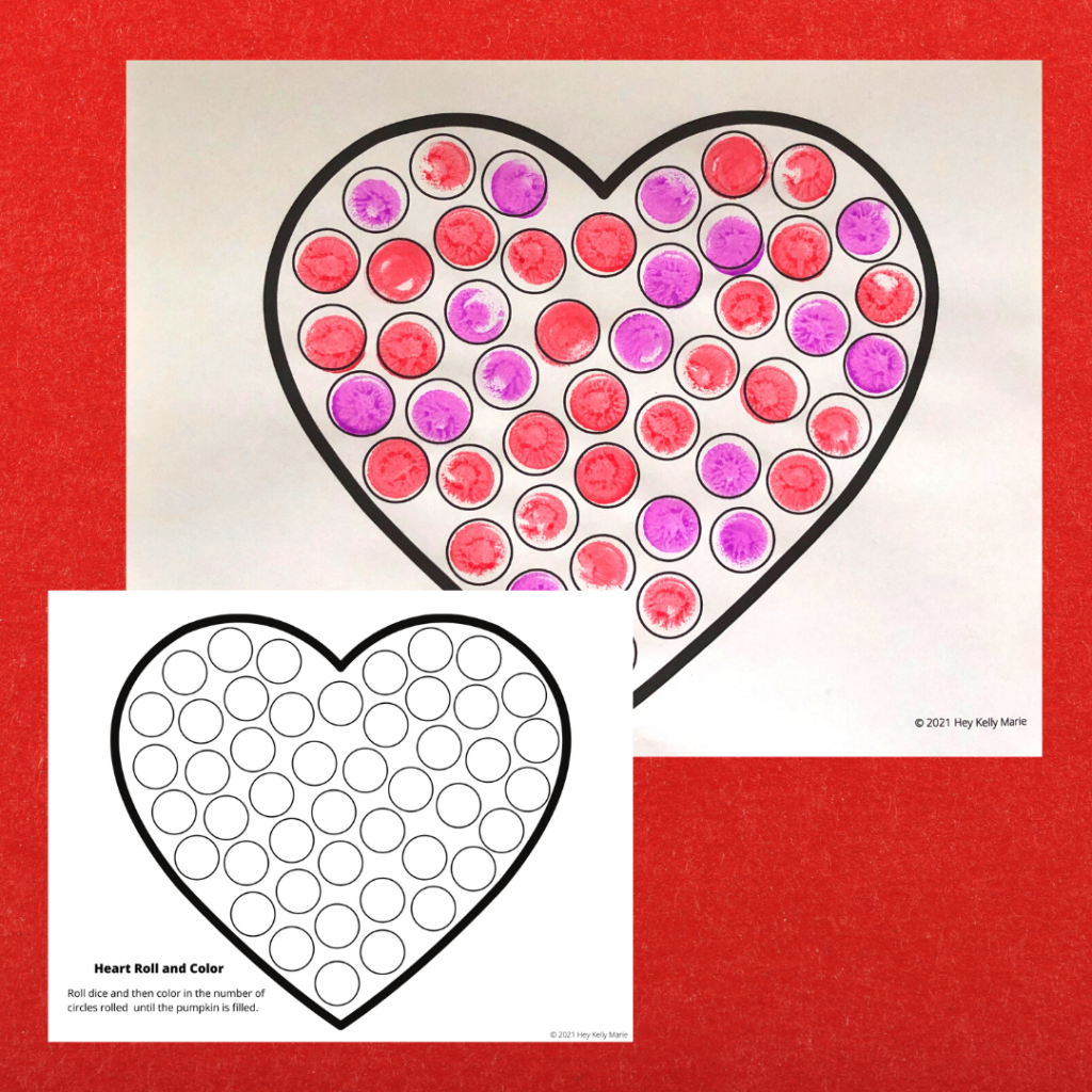 preview of the heart roll and color activity
