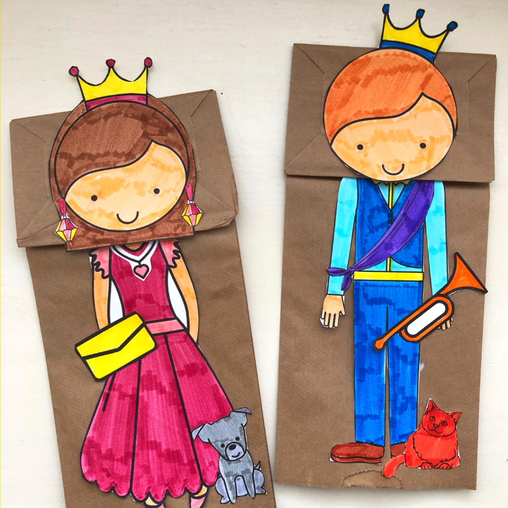 preview image of princess and prince puppets