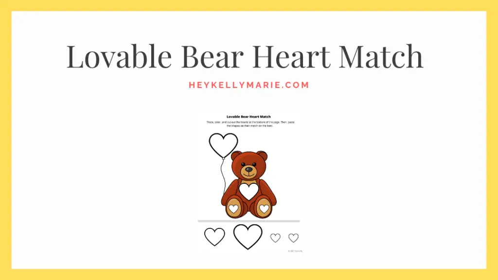click here to get lovable bear valentine's day activity for kids