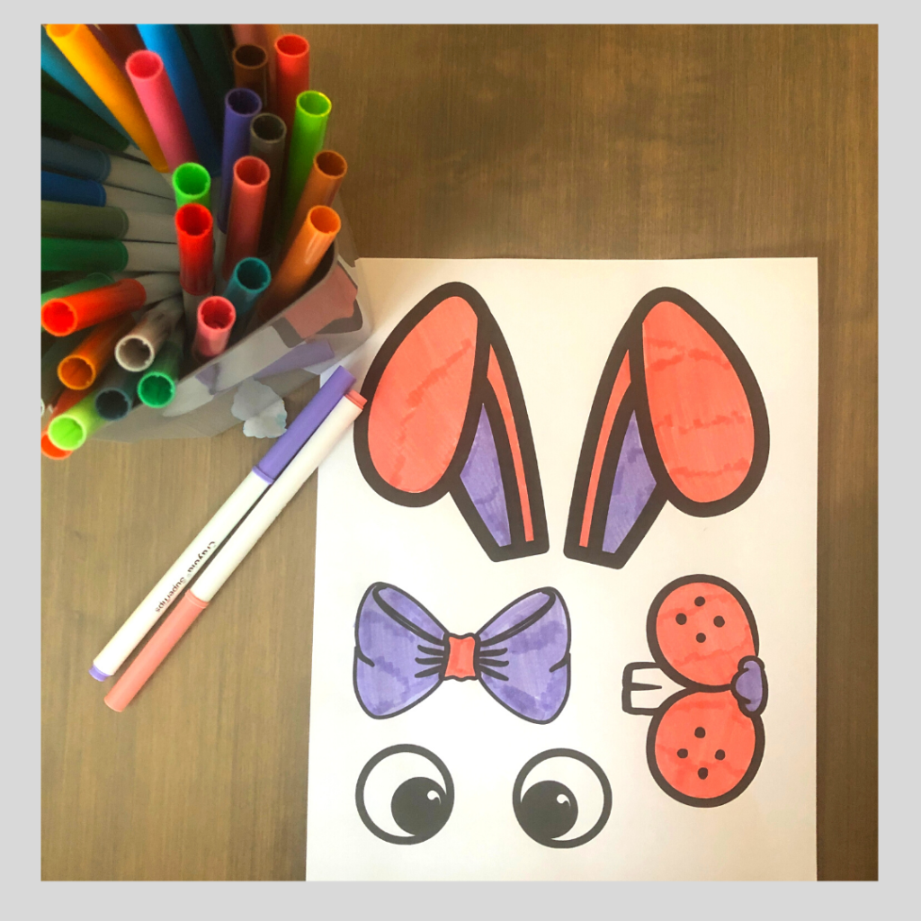 picture to show color step of making the paper plate bunny
