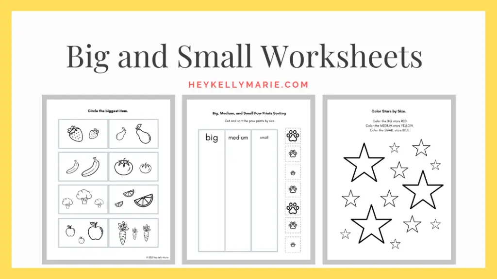 big and small worksheets click here to download