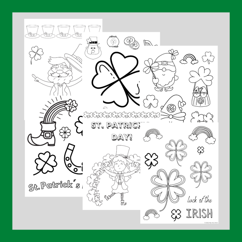 preview of printable st patrick's day coloring pages
