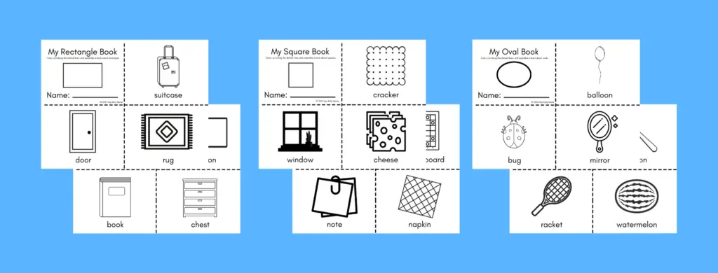 preview of My Shapes Books called my square book and my rectangle book for preschool and kindergarten kids to make