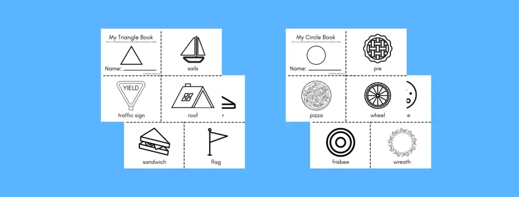 preview of My Shapes Books called my triangle book and my circle book for preschool and kindergarten kids to make