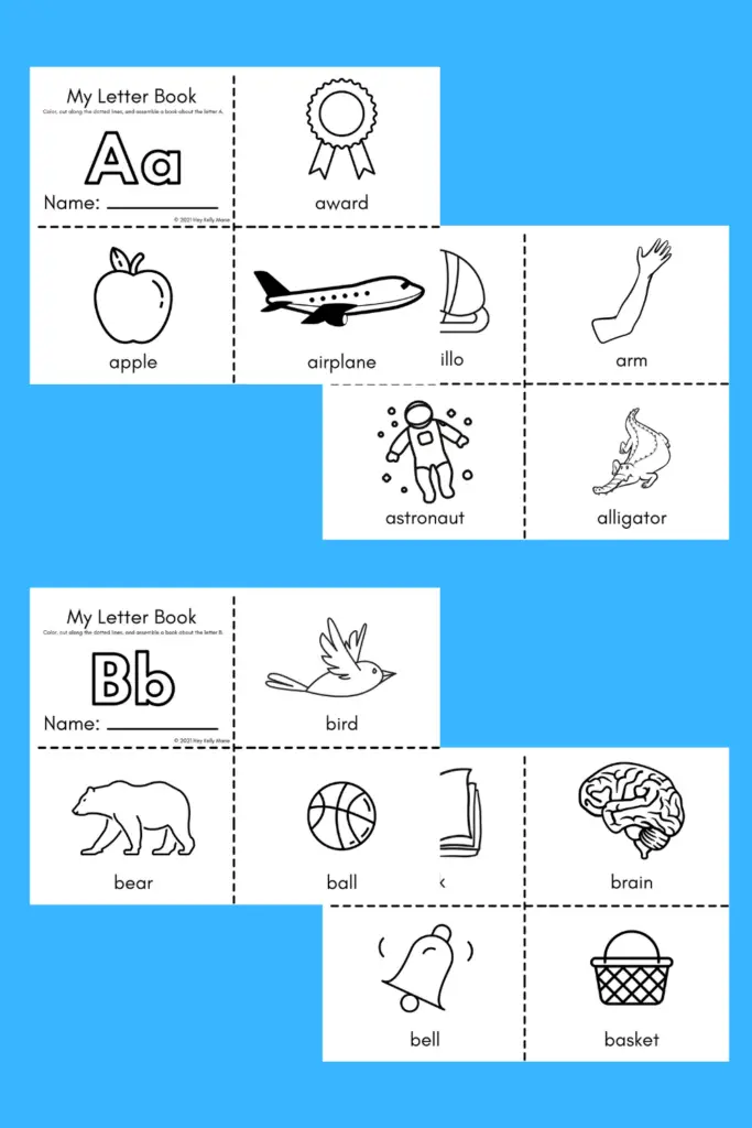 preview of letter a and b books for kids