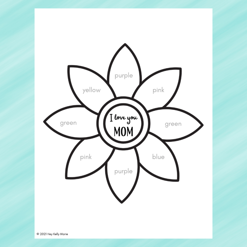 Free printable Flower Craft for mom template