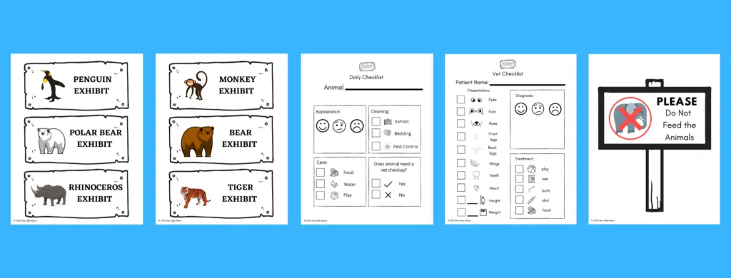 exhibit printables for dramatic play