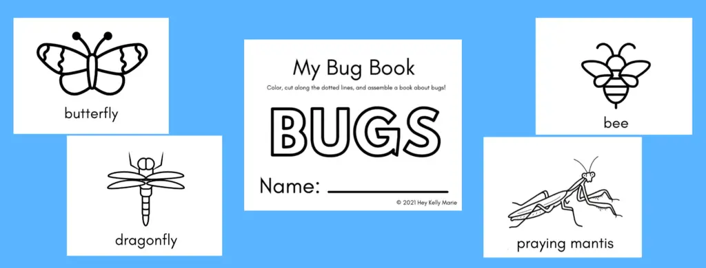 Preview of the free, printable Create My Own Bug Book for kids!