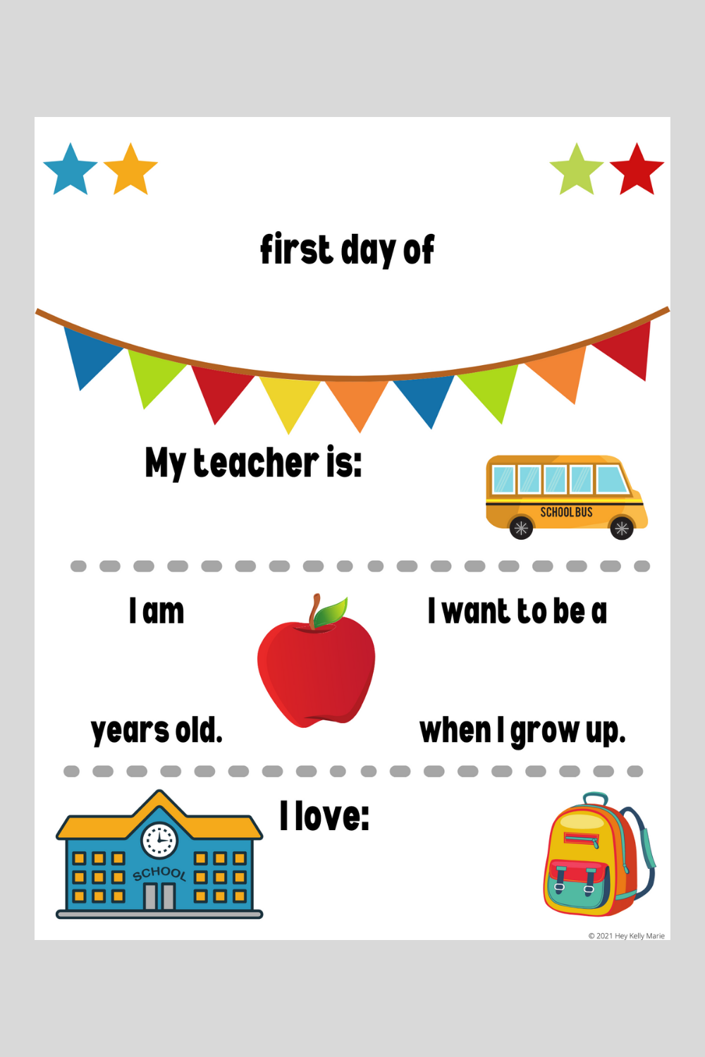 Free, Printable First Day of School Sign