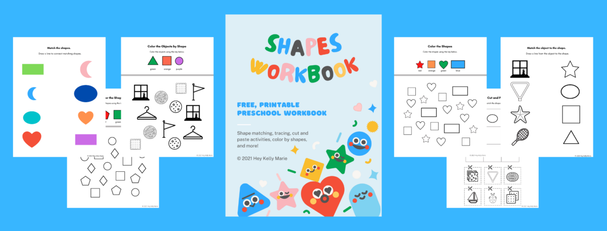 preview of free, printable shapes workbook