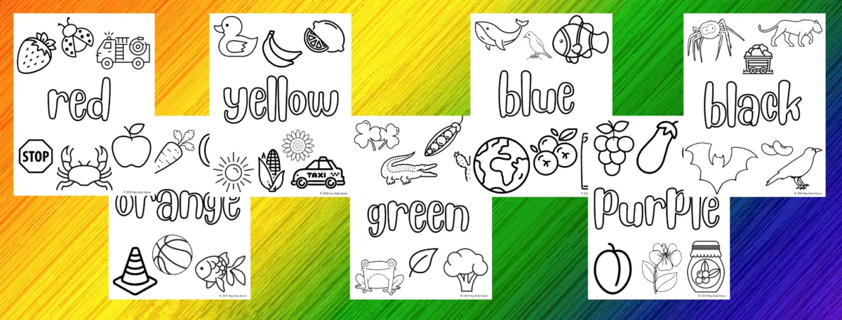 color theme coloring pages for preschool kids. preview