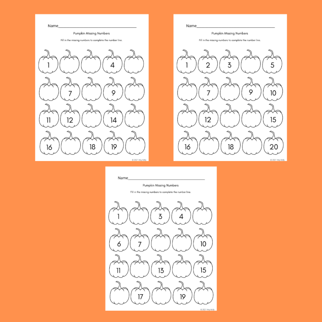printable number line activities for number 1-20