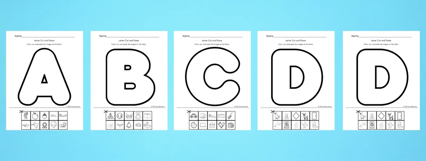 letter cut and paste worksheets