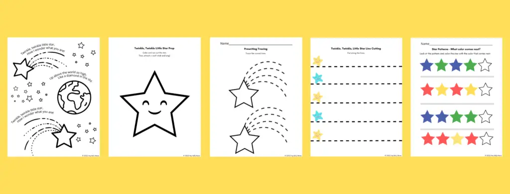 free printable twinkle twinkle little star activities