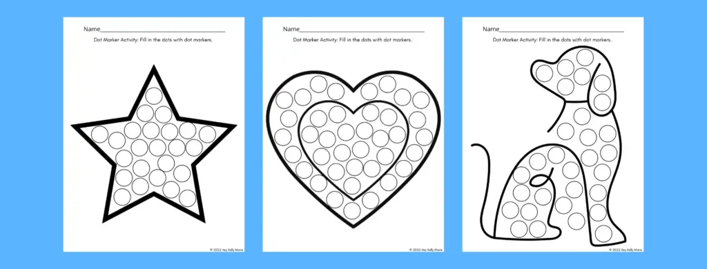 dot marker activity pages