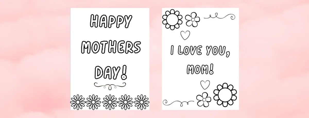 Preview image of free, printable mother's day card for kids to make