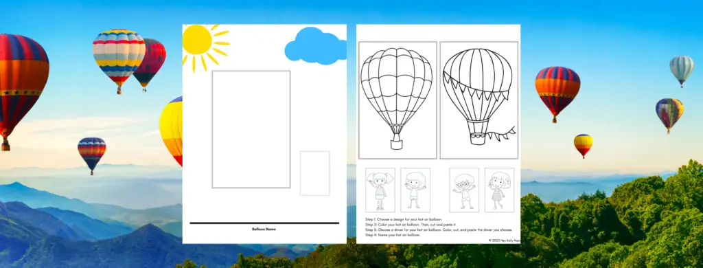 preview image of design your own hot air balloon activity