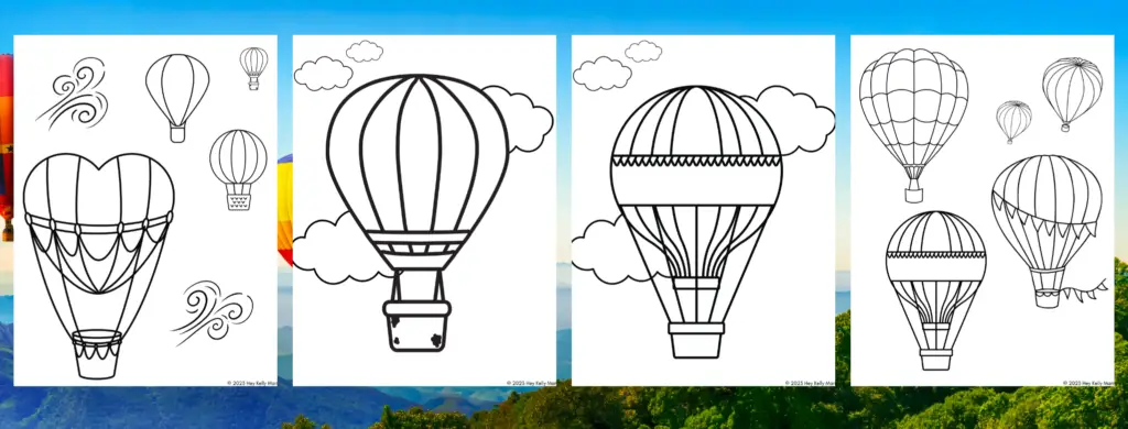 hot air balloon coloring pages for kids