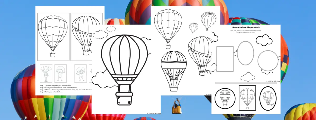 preview of hot air balloon activities for preschoolers