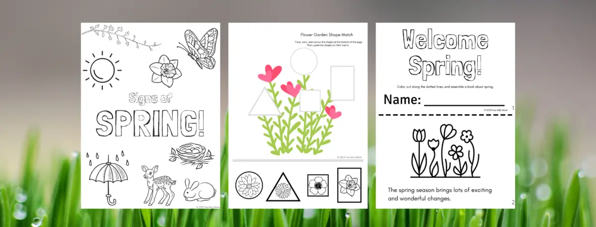 preview of spring theme printable activities for preschool